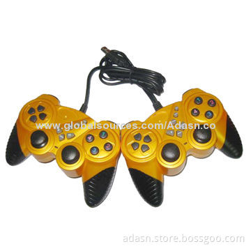 Wired PC USB Twin Game Joypad with Double Vibration, New Design, Various Color, Factory Cheap Price